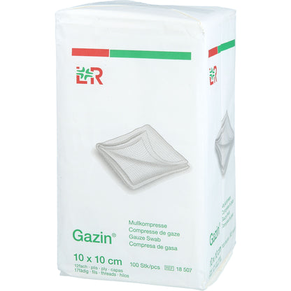 GAZIN Mullkomp.10x10 cm unsteril 12fach Op 100 St