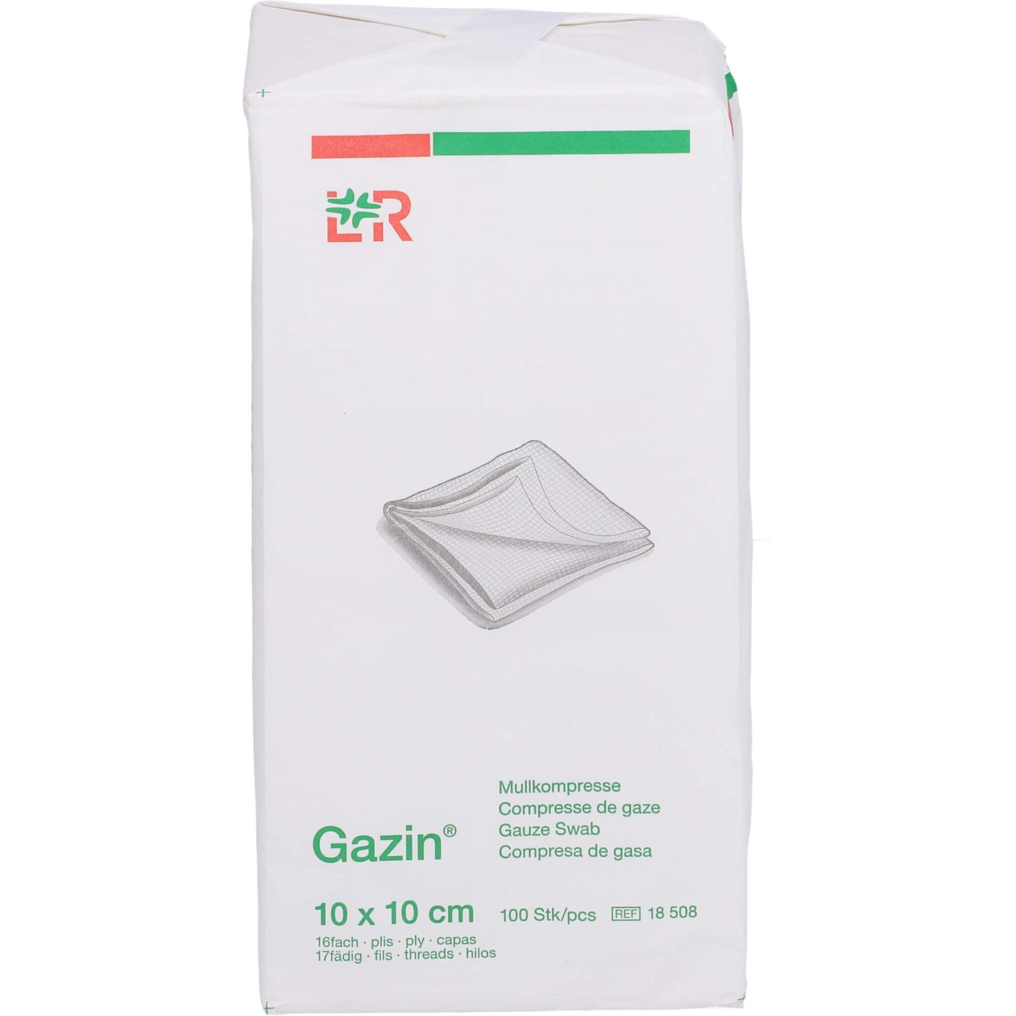 GAZIN Mullkomp.10x10 cm unsteril 16fach Op 100 St