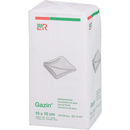 GAZIN Mullkomp.10x10 cm unsteril 16fach Op 100 St
