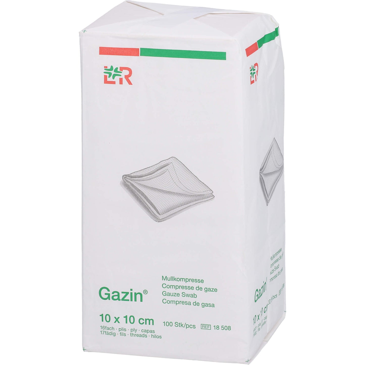 GAZIN Mullkomp.10x10 cm unsteril 16fach Op 100 St