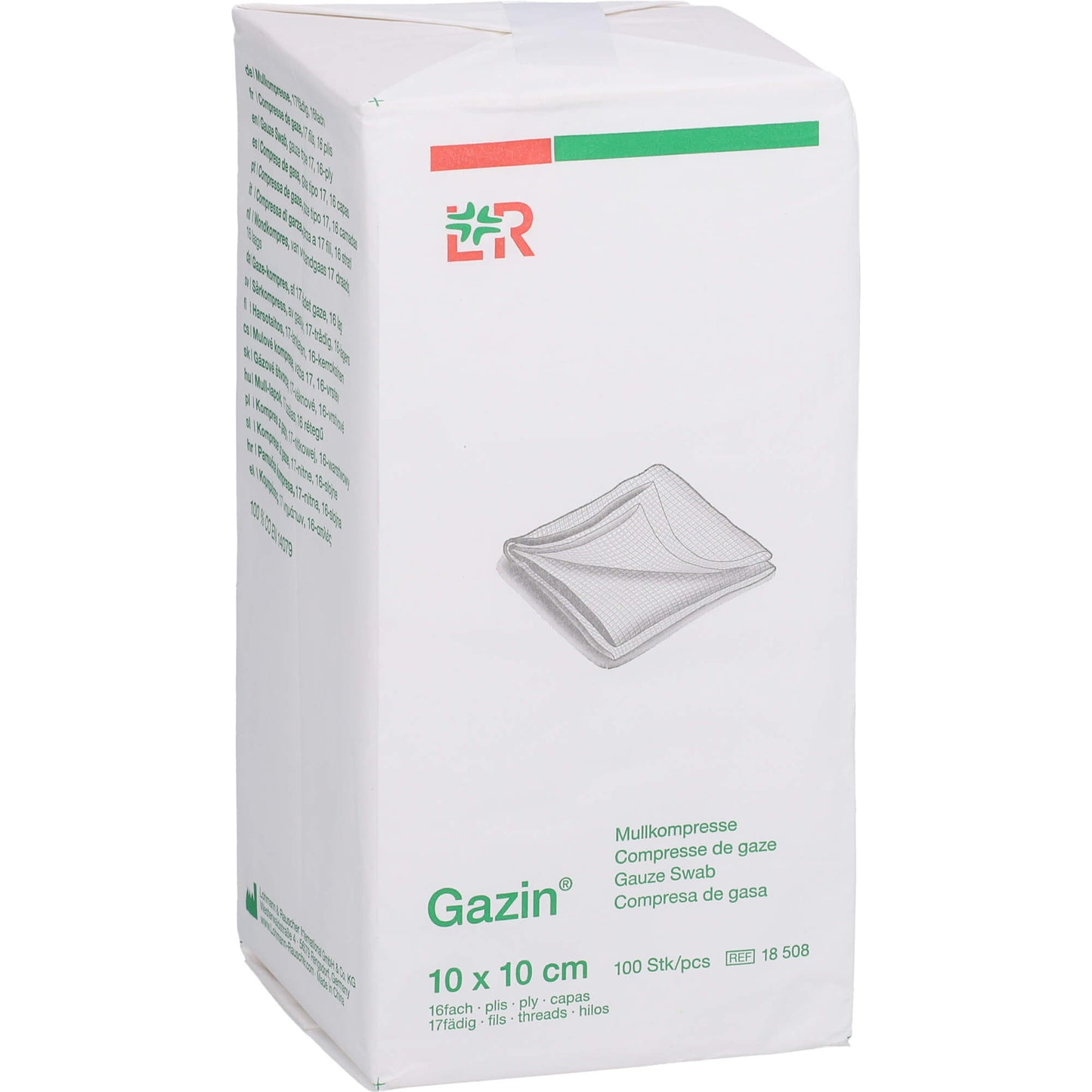 GAZIN Mullkomp.10x10 cm unsteril 16fach Op 100 St