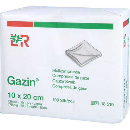 GAZIN Mullkomp.10x20 cm unsteril 12fach Op 100 St