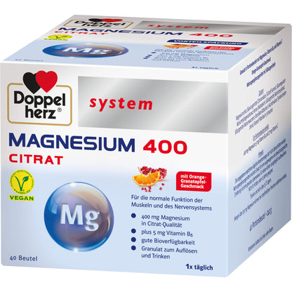 DOPPELHERZ Magnesium 400 Citrat system Granulat 40 St