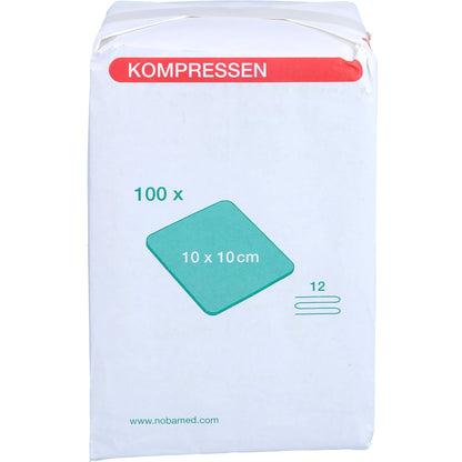 MULLKOMPRESSEN 10x10 cm unsteril 12fach grün 100 St