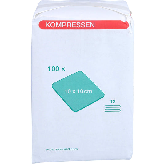 MULLKOMPRESSEN 10x10 cm unsteril 12fach grün 100 St