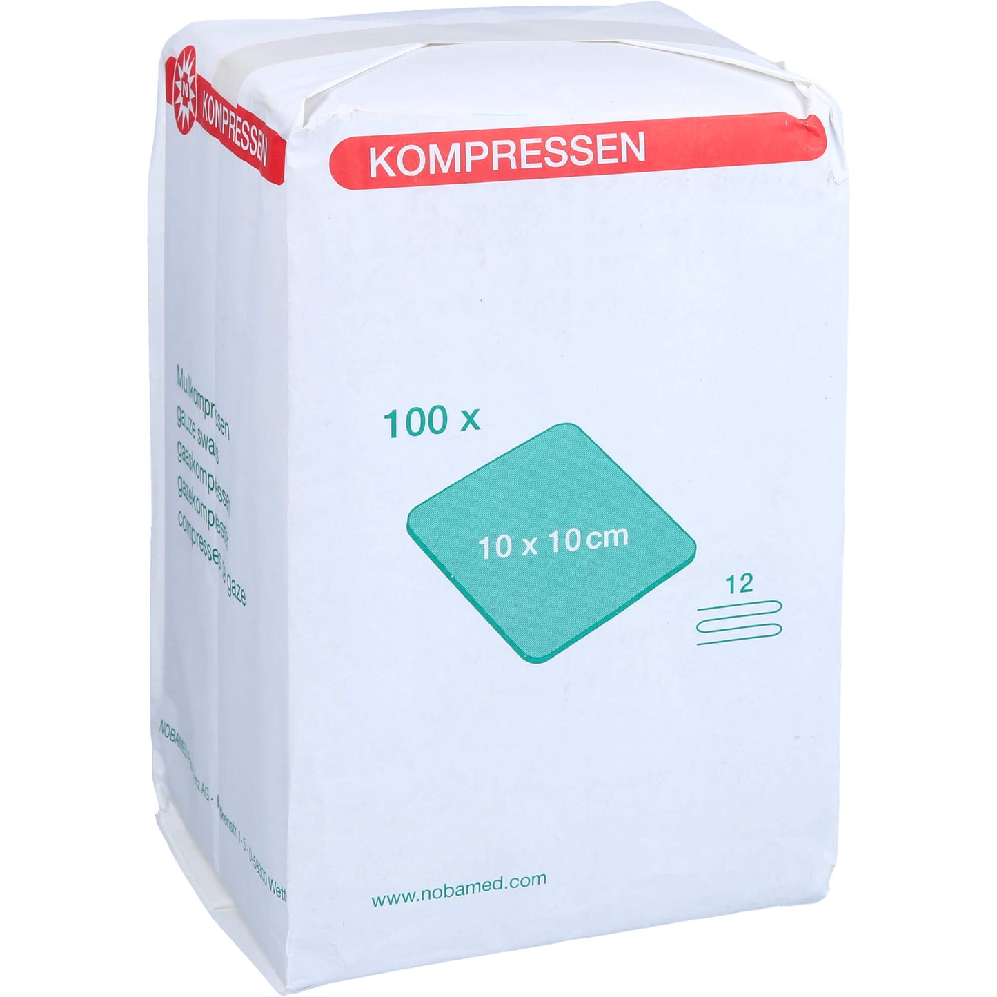 MULLKOMPRESSEN 10x10 cm unsteril 12fach grün 100 St