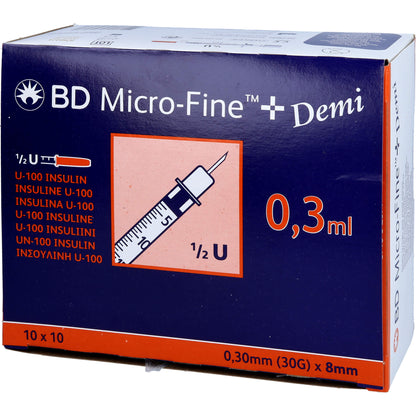 BD MICRO-FINE+ Insulinspr.0,3 ml U100 0,3x8 mm 100 St