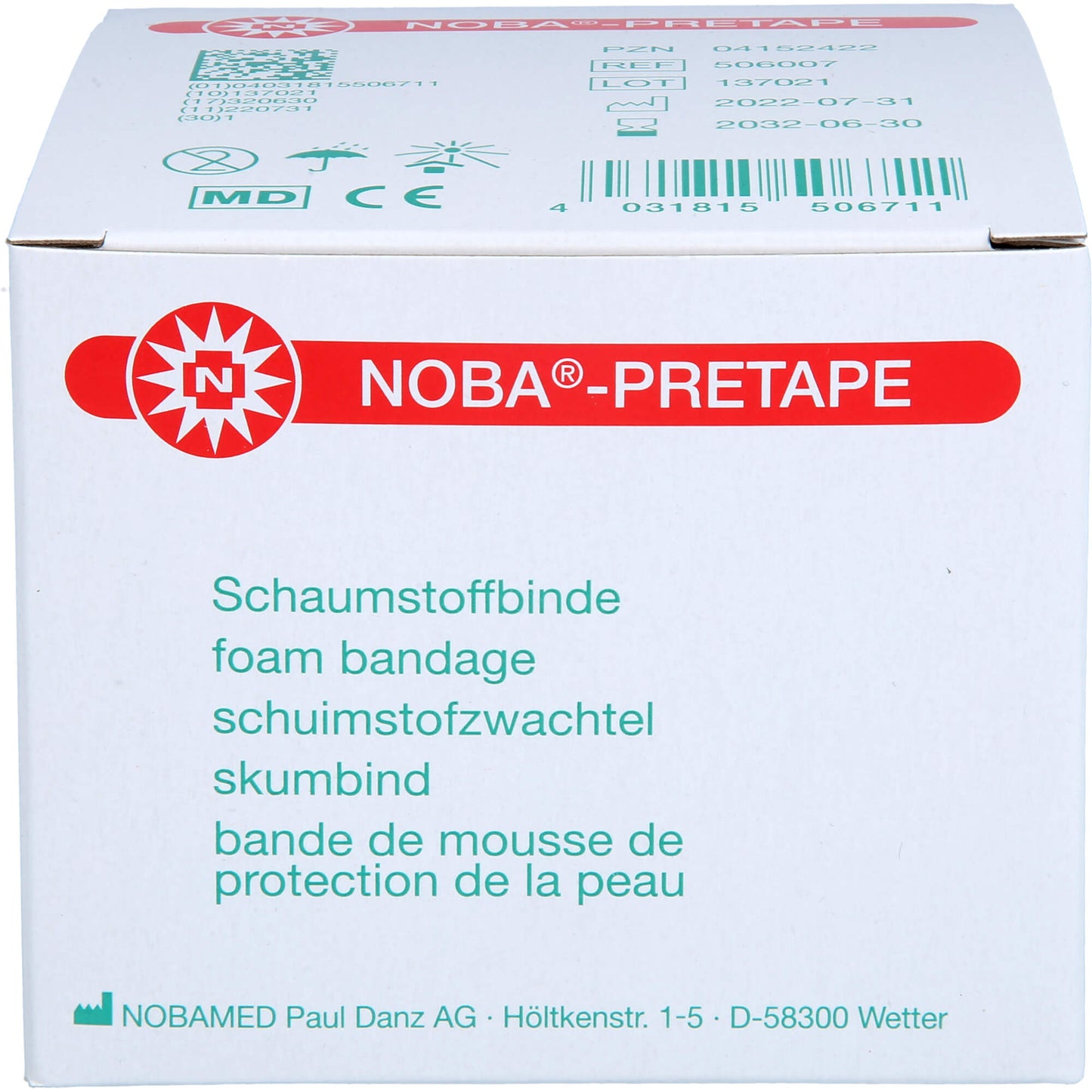 NOBA PRETAPE Schaumstoffbinde 7 cmx27,5 m 1 St