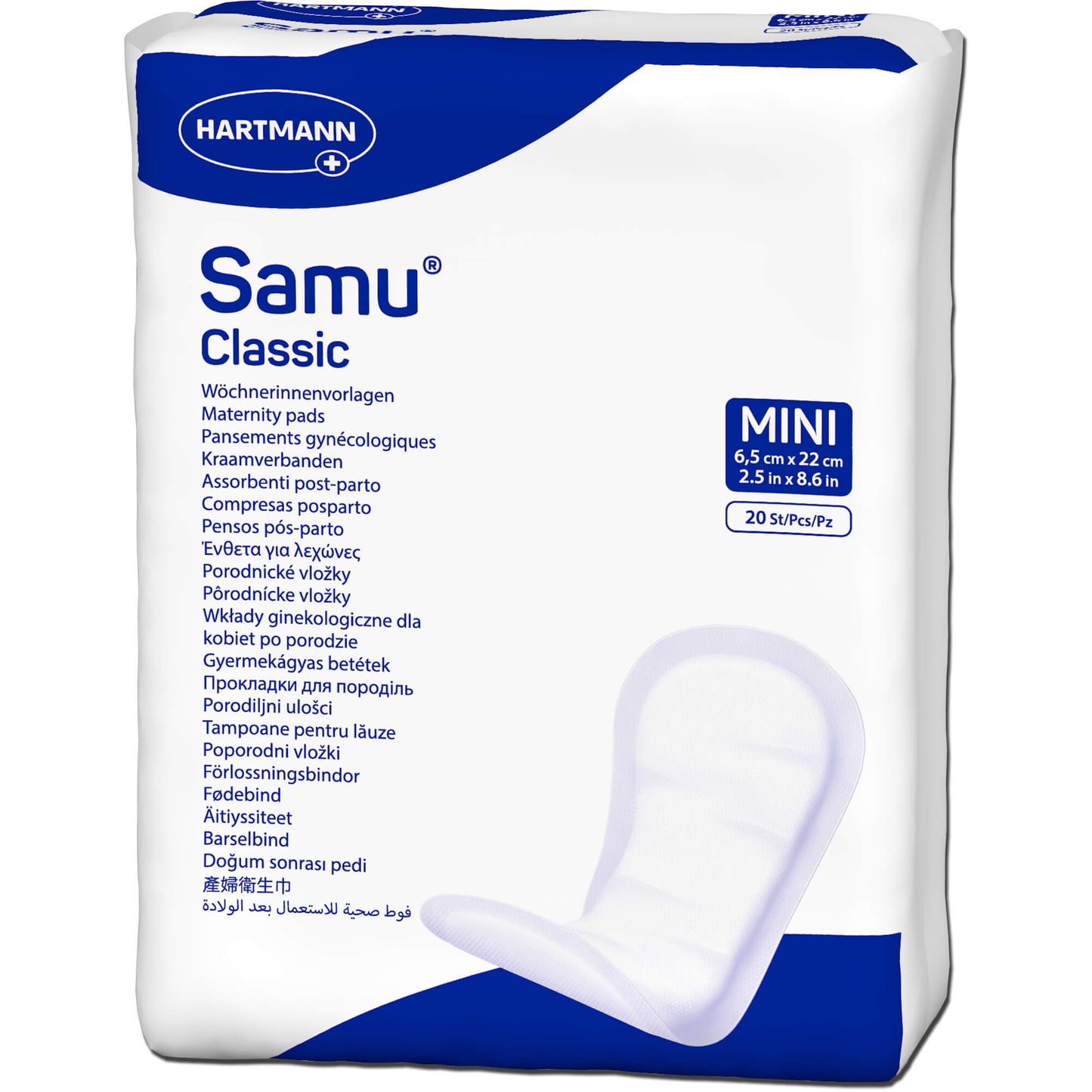 SAMU Wöchnerinnen Vorlagen Classic mini 6,5x22 cm 20 St