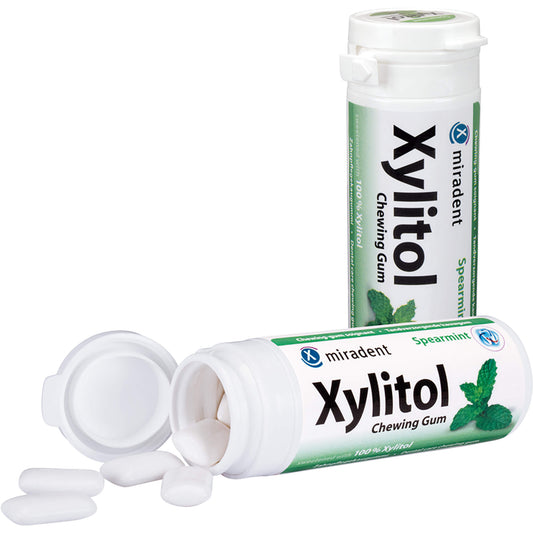 MIRADENT Xylitol Zahnpflegekaugummi Spearmint 30 St