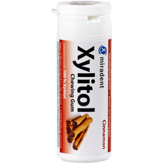 MIRADENT Xylitol Zahnpflegekaugummi Zimt 30 St