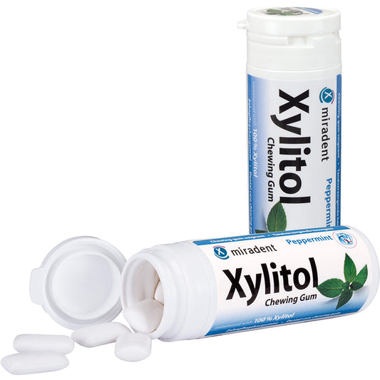 MIRADENT Xylitol Zahnpflegekaugummi Pfefferminz 30 St