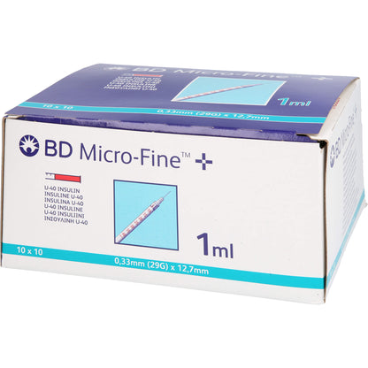 BD MICRO-FINE+ Insulinspr.1 ml U40 12,7 mm 100X1 ml