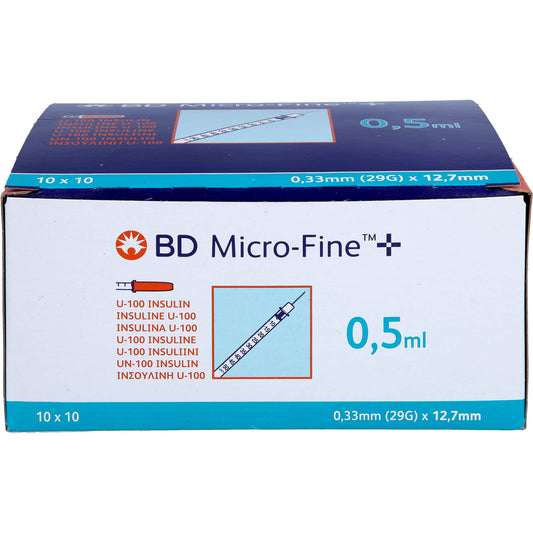 BD MICRO-FINE+ Insulinspr.0,5 ml U100 12,7 mm 100X0.5 ml