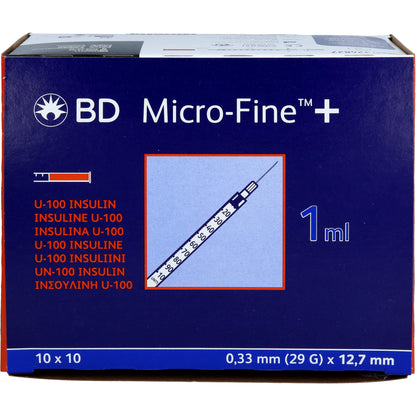 BD MICRO-FINE+ Insulinspr.1 ml U100 12,7 mm 100X1 ml