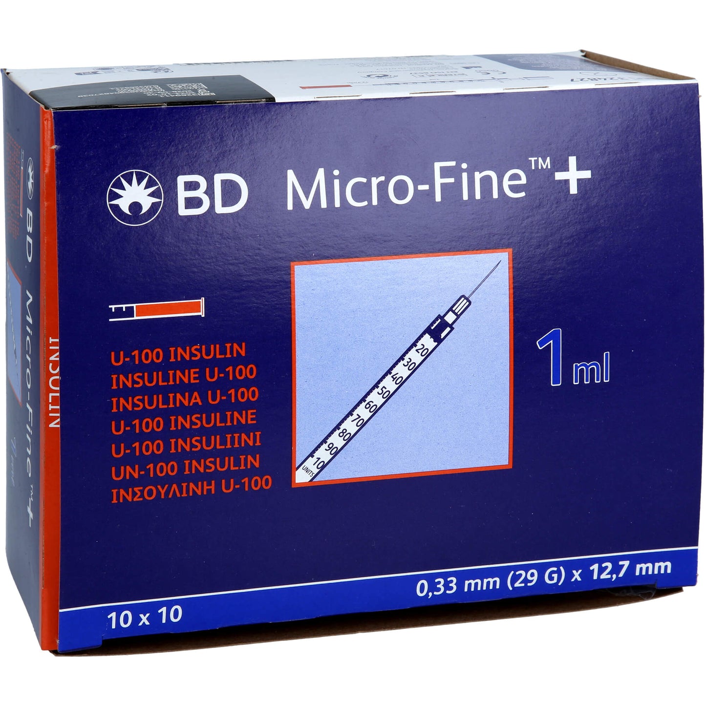 BD MICRO-FINE+ Insulinspr.1 ml U100 12,7 mm 100X1 ml