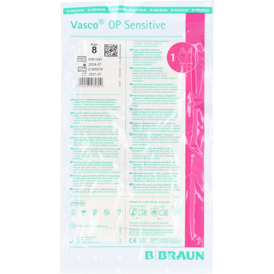 VASCO OP Sensitive Handsch.steril puderfrei Gr.8 2 St