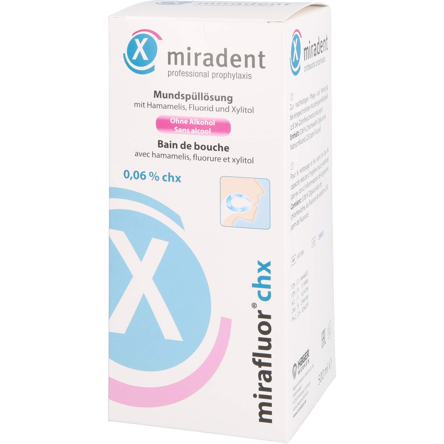 MIRADENT Mundspüllösung mirafluor CHX 0,06% 500 ml
