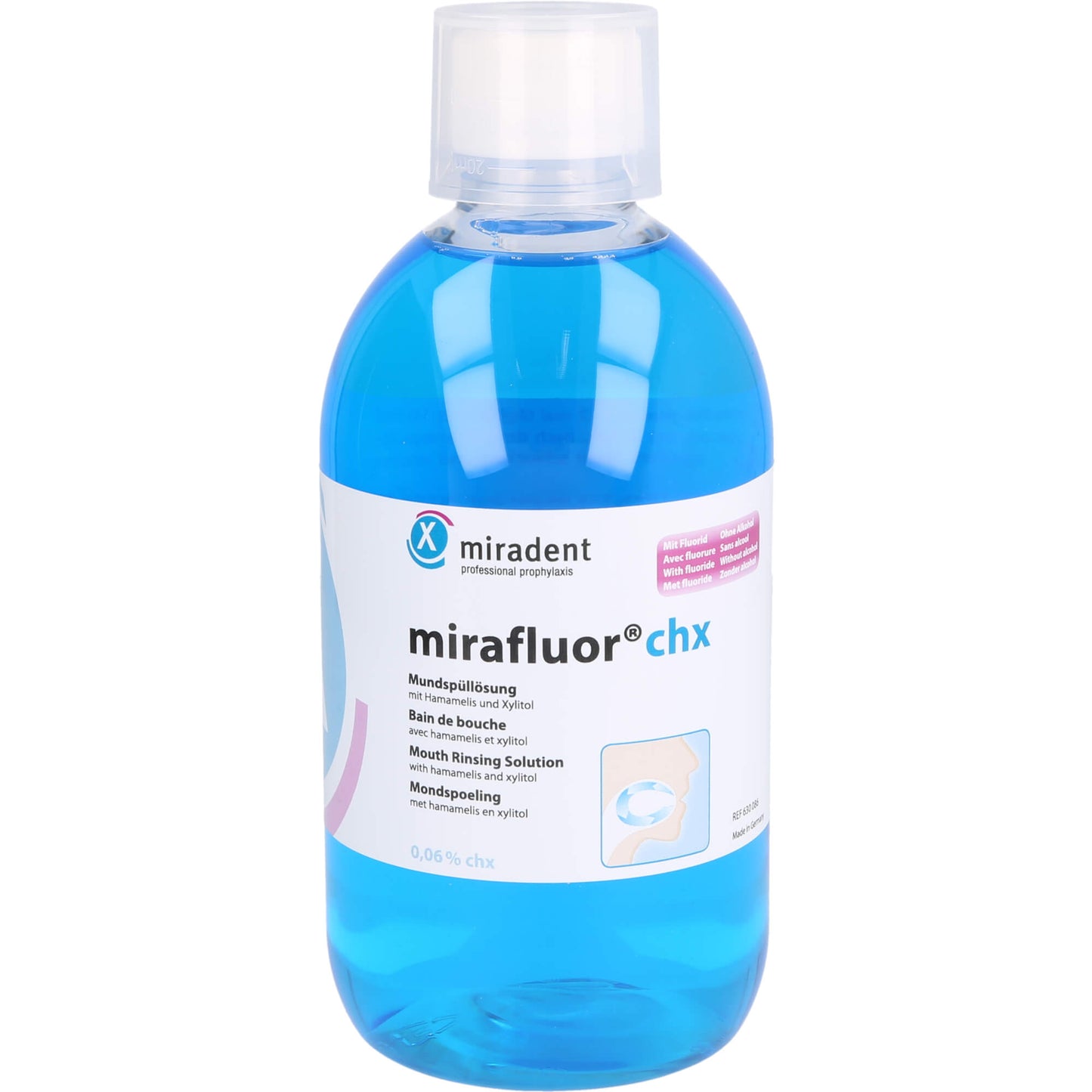 MIRADENT Mundspüllösung mirafluor CHX 0,06% 500 ml