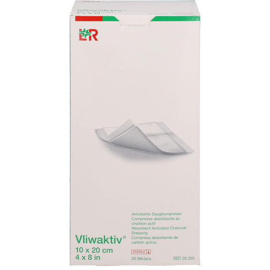 VLIWAKTIV Aktivkohle-Saugkomp.steril 10x20 cm 20 St