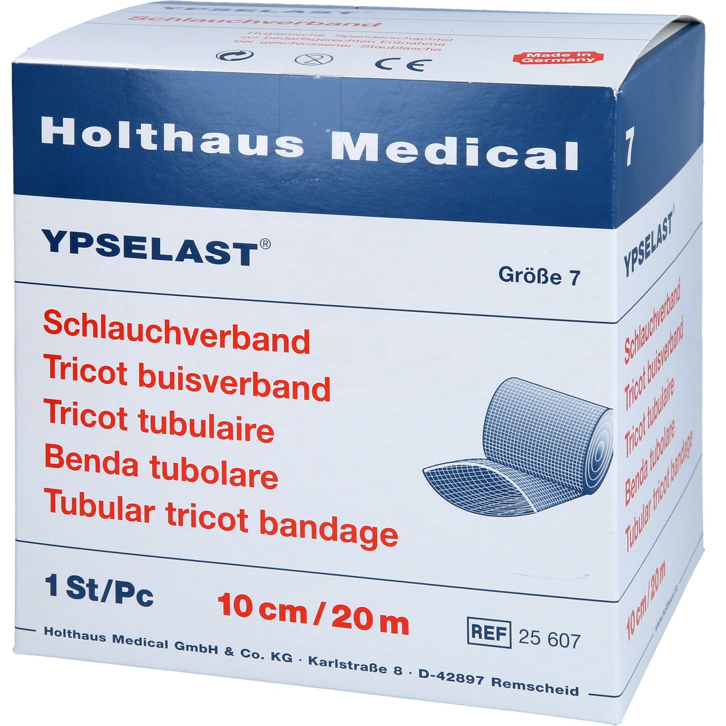 SCHLAUCHVERBAND YPSELAST Gr.7 20 m weiß 1 St