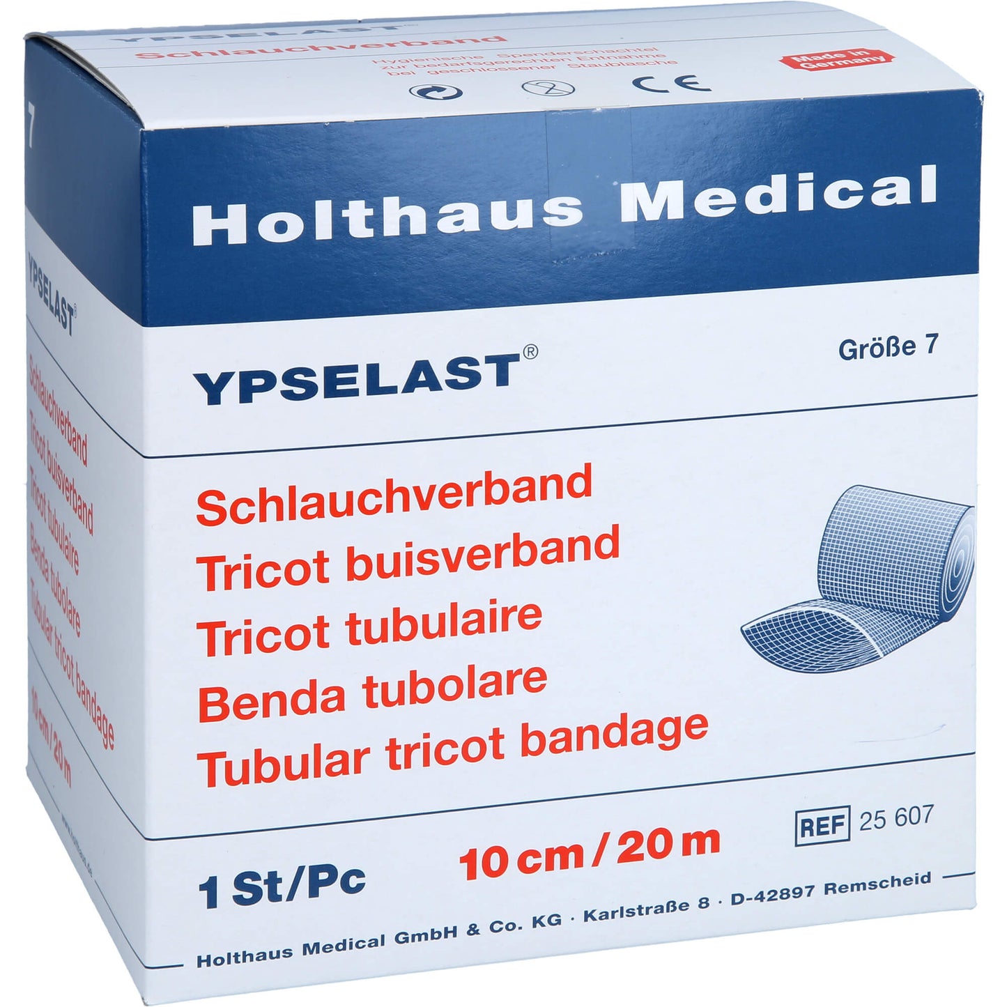 SCHLAUCHVERBAND YPSELAST Gr.7 20 m weiß 1 St
