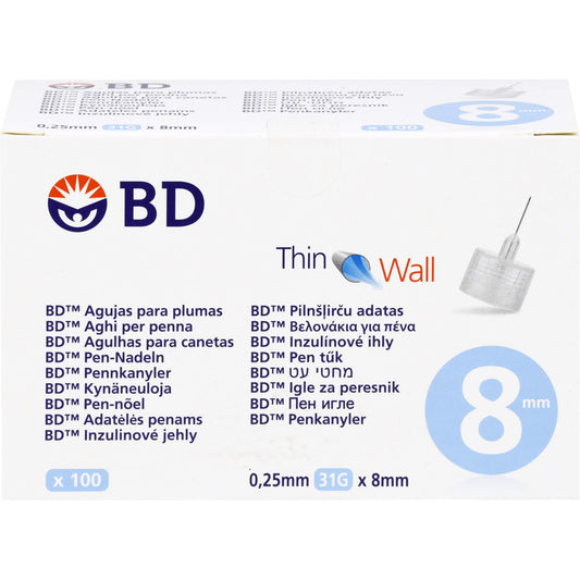 BD THIN Wall Pen-Nadeln 0,25 31 Gx8 mm 100 St