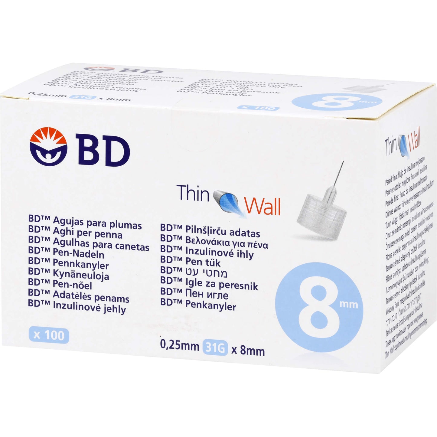 BD THIN Wall Pen-Nadeln 0,25 31 Gx8 mm 100 St
