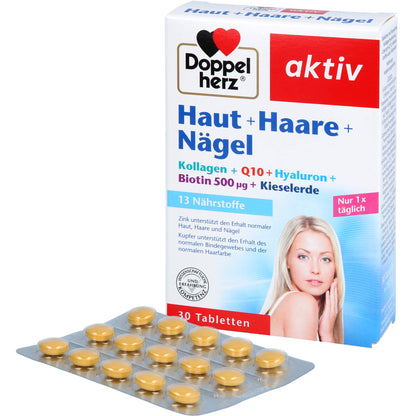 DOPPELHERZ Haut+Haare+Nägel Tabletten 30 St