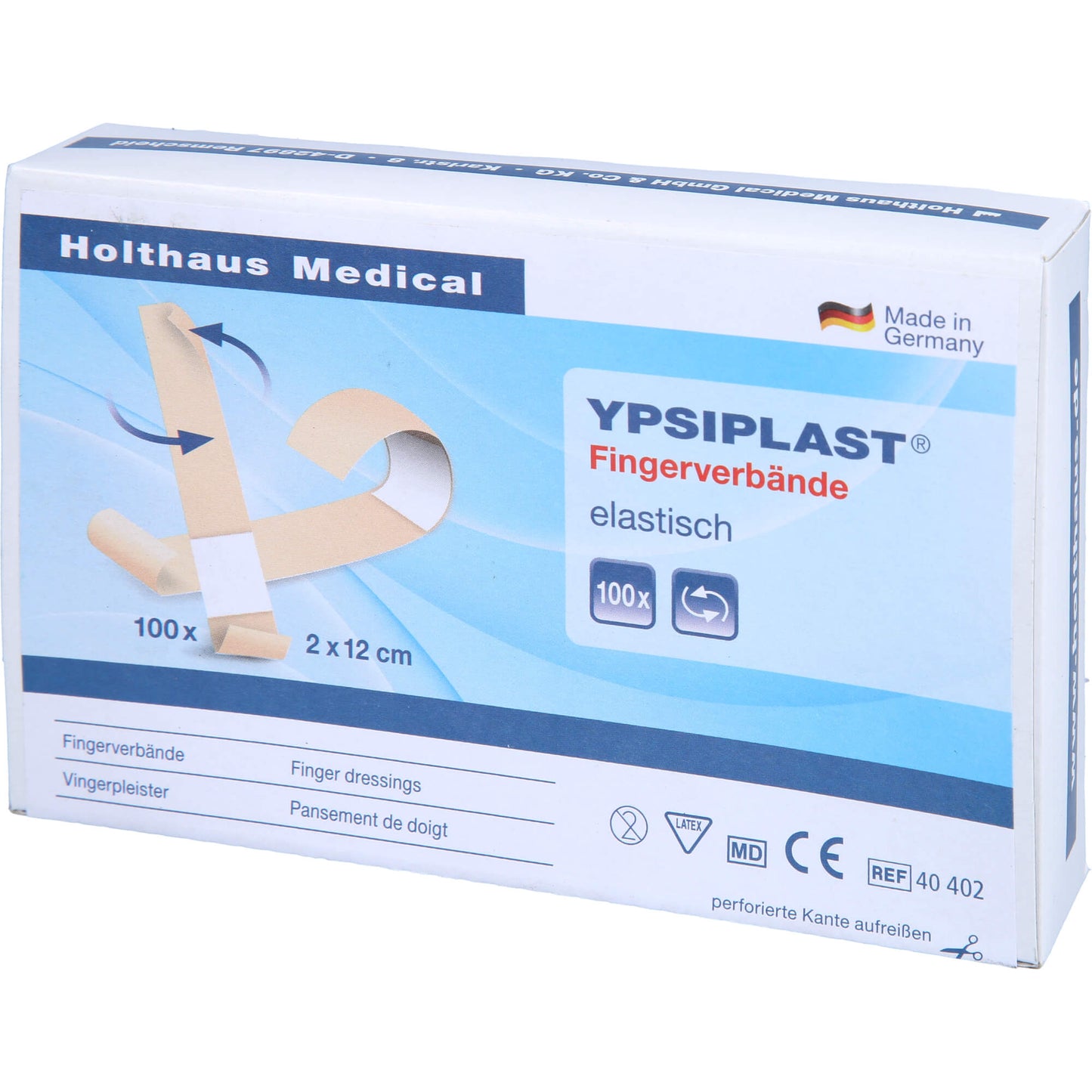 FINGERVERBAND YPSIPLAST elastisch 2x12 cm haut 100 St
