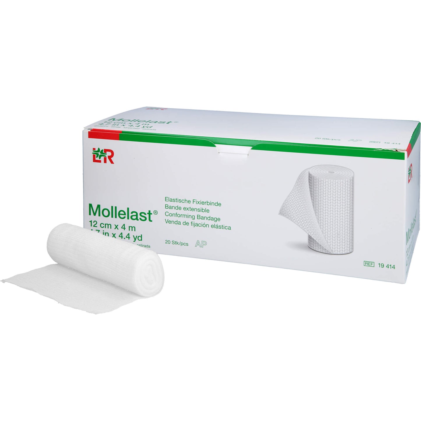 MOLLELAST Binden 12 cmx4 m weiß 20 St
