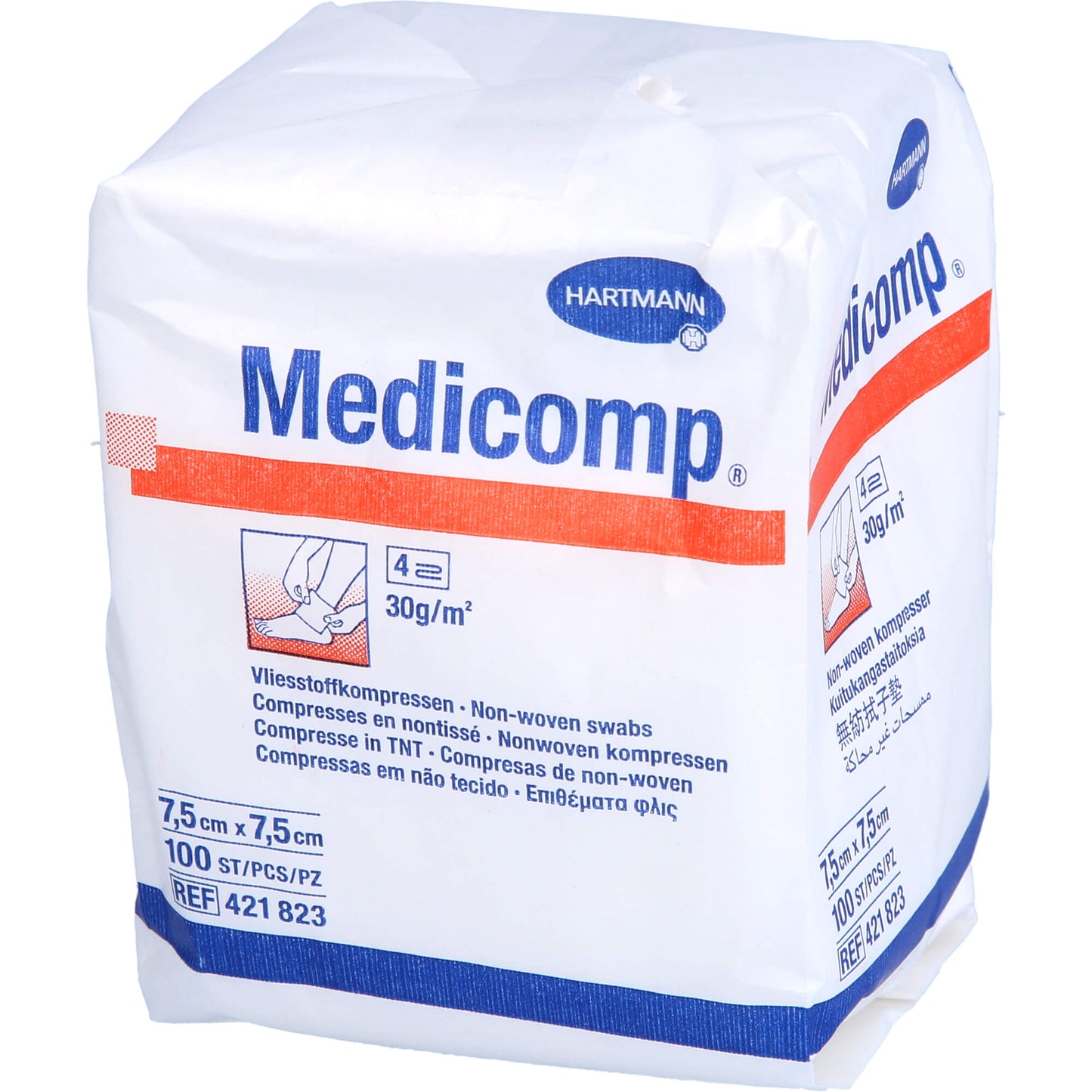 MEDICOMP Vlieskomp.unsteril 7,5x7,5 cm 4fach 100 St