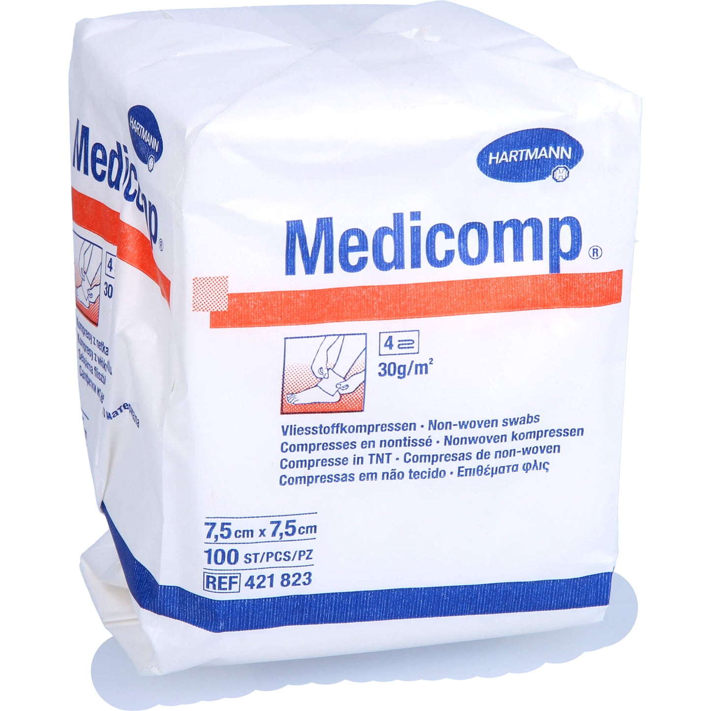 MEDICOMP Vlieskomp.unsteril 7,5x7,5 cm 4fach 100 St