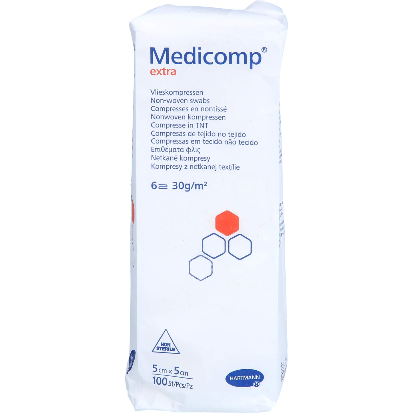 MEDICOMP extra Vlieskomp.unsteril 5x5 cm 6fach 100 St