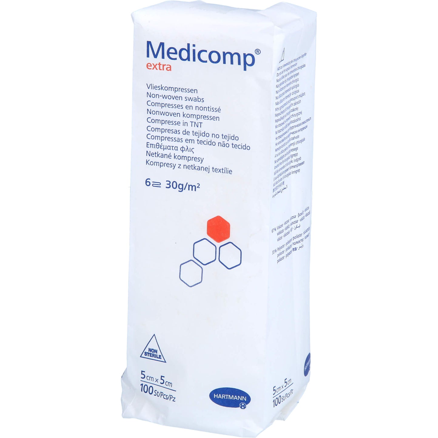 MEDICOMP extra Vlieskomp.unsteril 5x5 cm 6fach 100 St