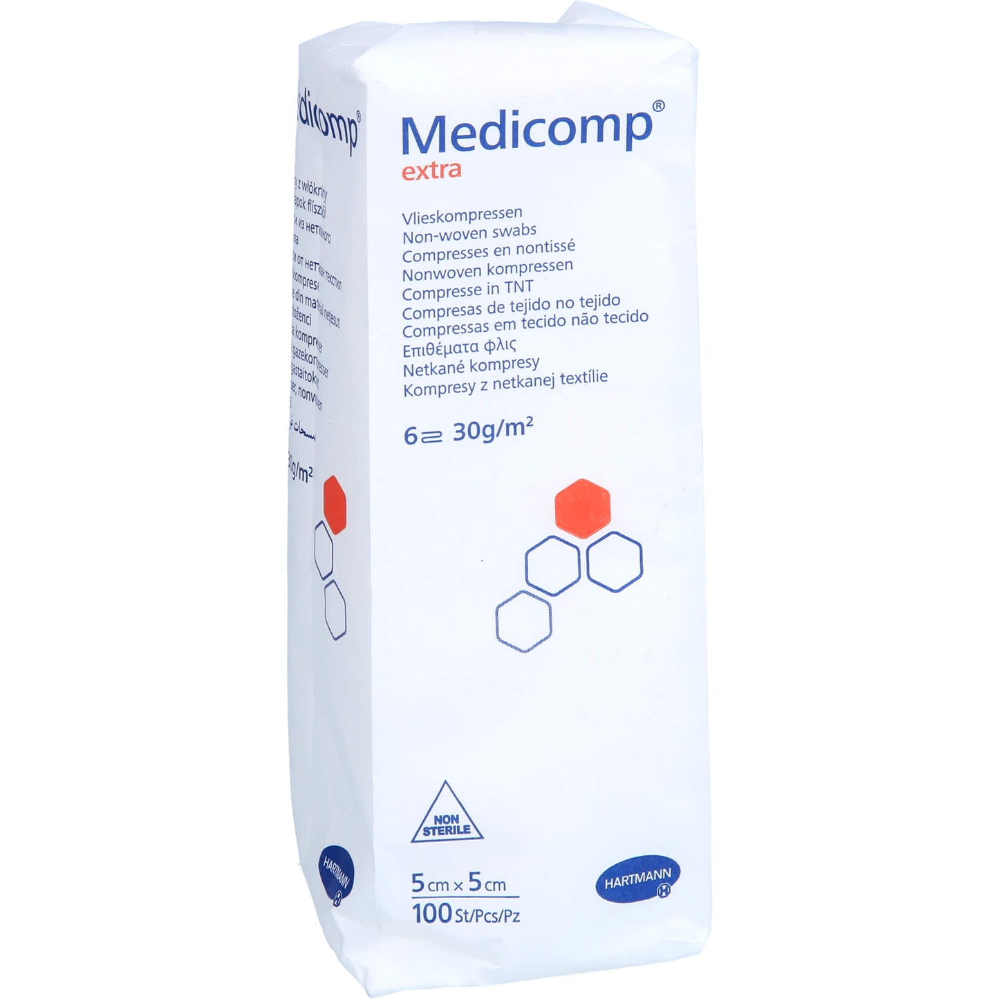 MEDICOMP extra Vlieskomp.unsteril 5x5 cm 6fach 100 St