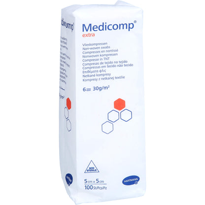 MEDICOMP extra Vlieskomp.unsteril 5x5 cm 6fach 100 St