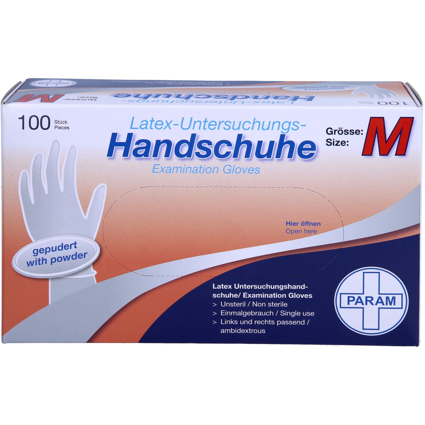 HANDSCHUHE Einmal Latex gepudert M 100 St