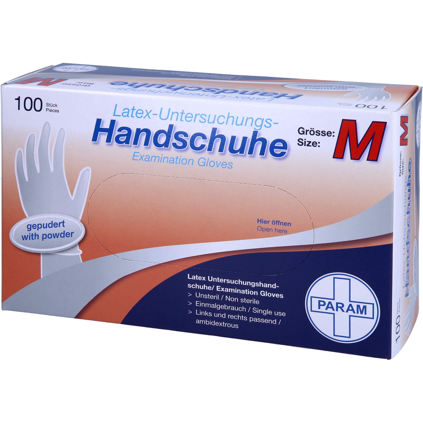 HANDSCHUHE Einmal Latex gepudert M 100 St