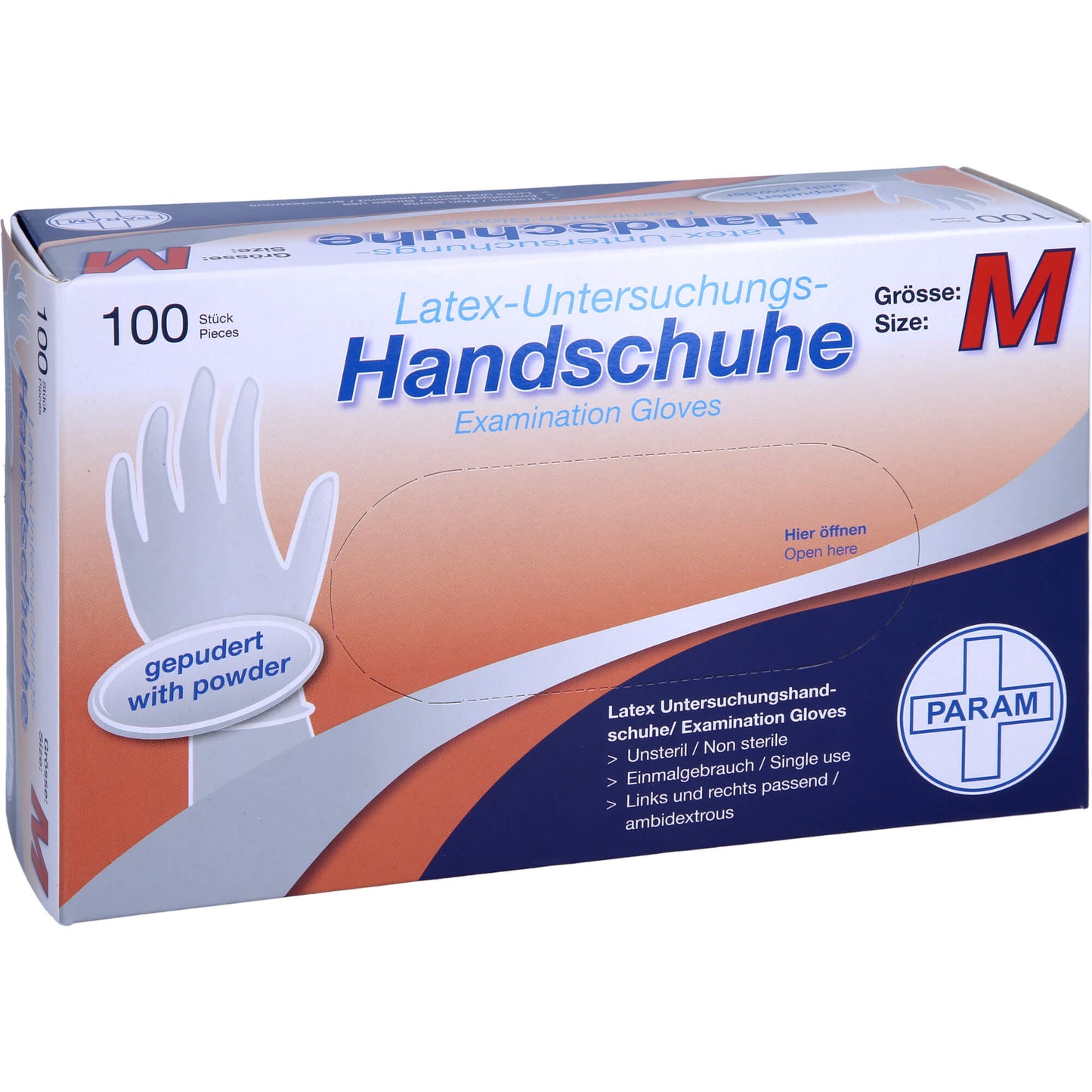 HANDSCHUHE Einmal Latex gepudert M 100 St