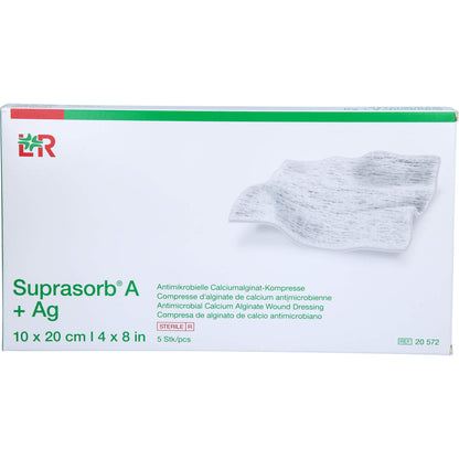 SUPRASORB A+Ag Antimik.Cal.Alginat Kompr.10x20 cm 5 St