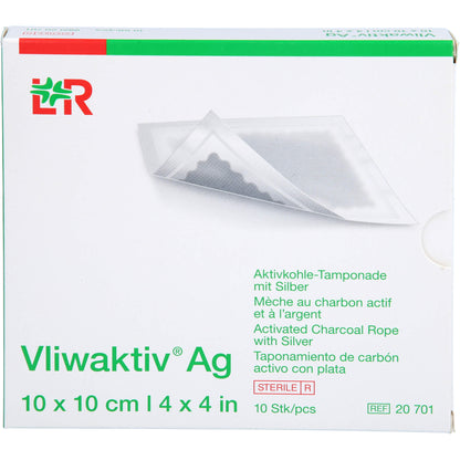 VLIWAKTIV AG Aktivkohle Tampon.m.Silber 10x10 cm 10 St