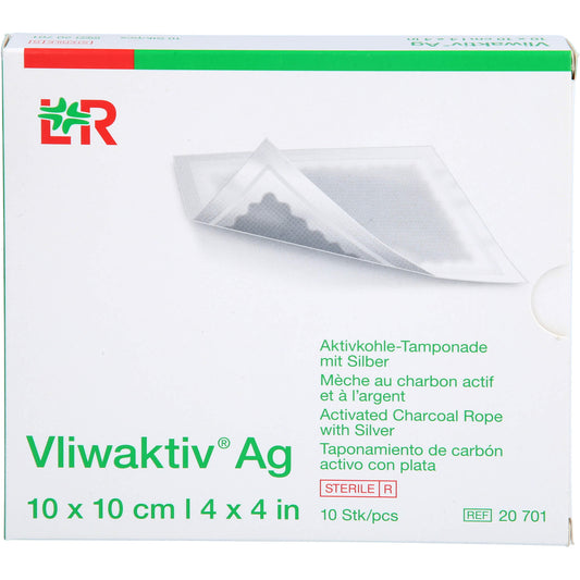 VLIWAKTIV AG Aktivkohle Tampon.m.Silber 10x10 cm 10 St