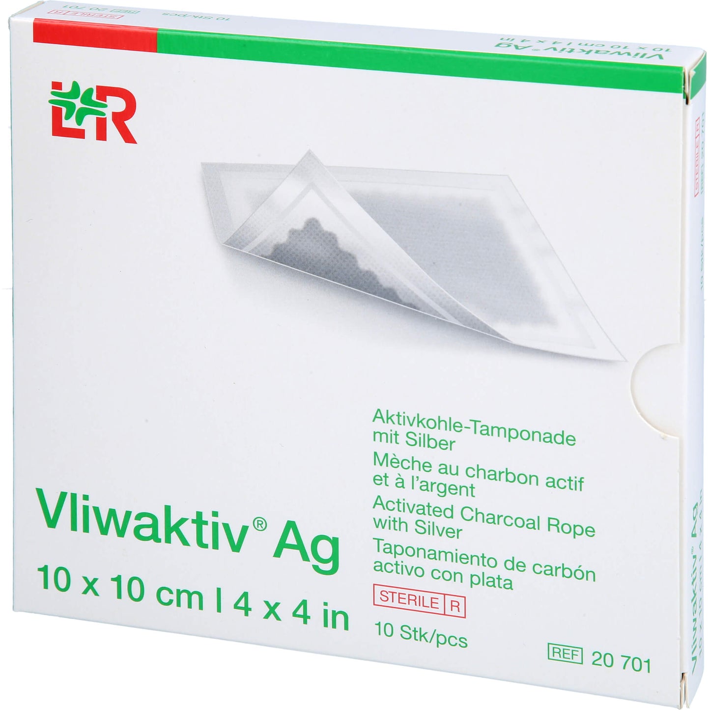 VLIWAKTIV AG Aktivkohle Tampon.m.Silber 10x10 cm 10 St