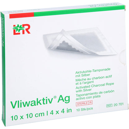 VLIWAKTIV AG Aktivkohle Tampon.m.Silber 10x10 cm 10 St