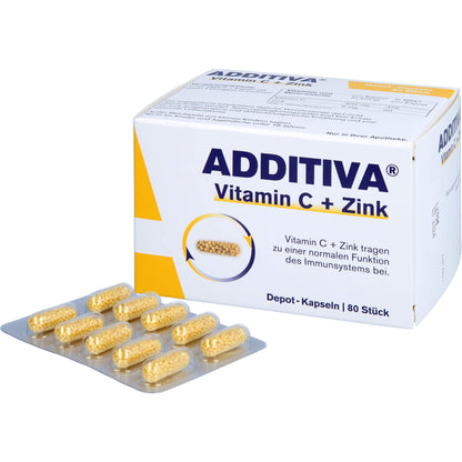 ADDITIVA Vitamin C+Zink Depotkaps.Aktionspackung 80 St