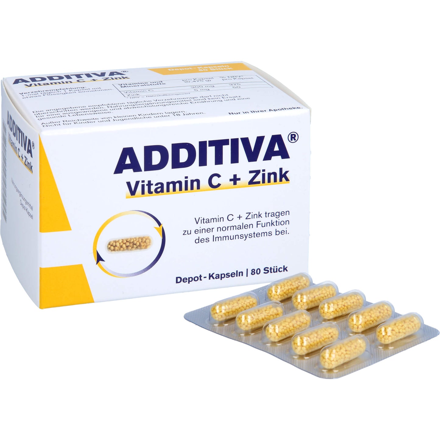 ADDITIVA Vitamin C+Zink Depotkaps.Aktionspackung 80 St