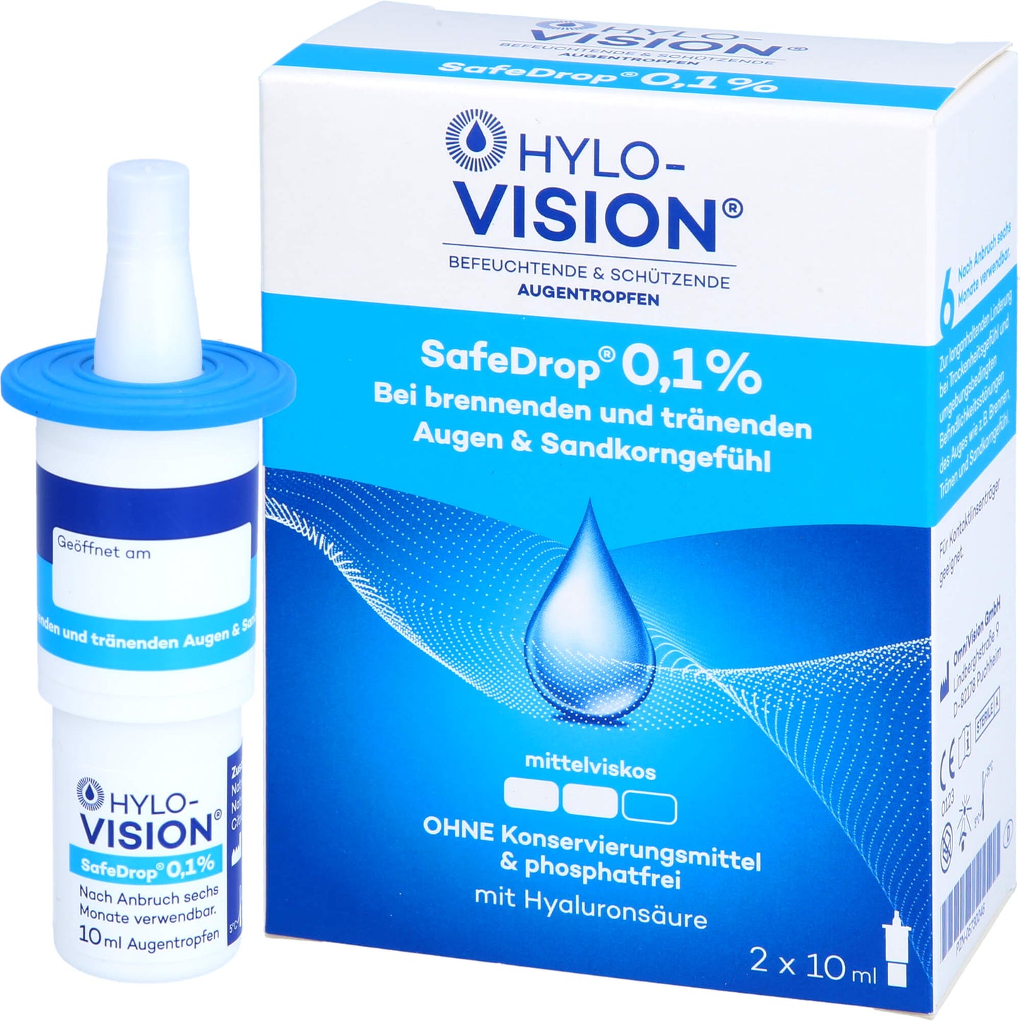 HYLO-VISION SafeDrop 0,1% Augentropfen 2X10 ml