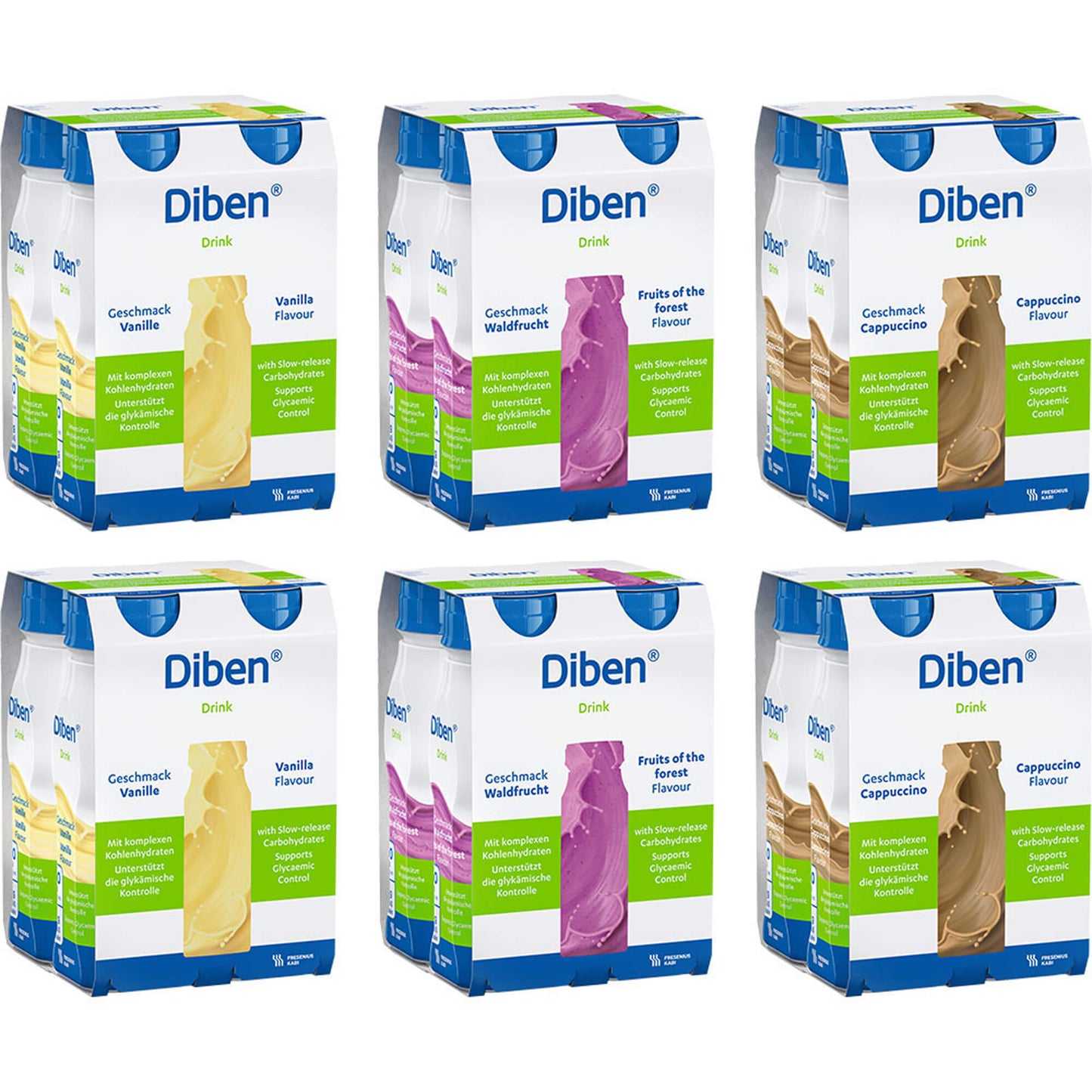 DIBEN DRINK Mischkarton 1.5 kcal/ml Trinkflasche 24X200 ml