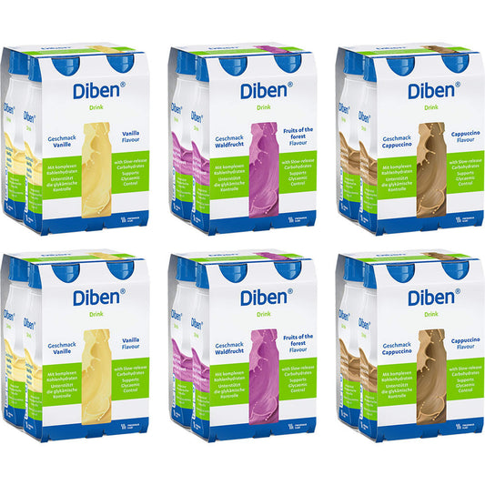 DIBEN DRINK Mischkarton 1.5 kcal/ml Trinkflasche 24X200 ml